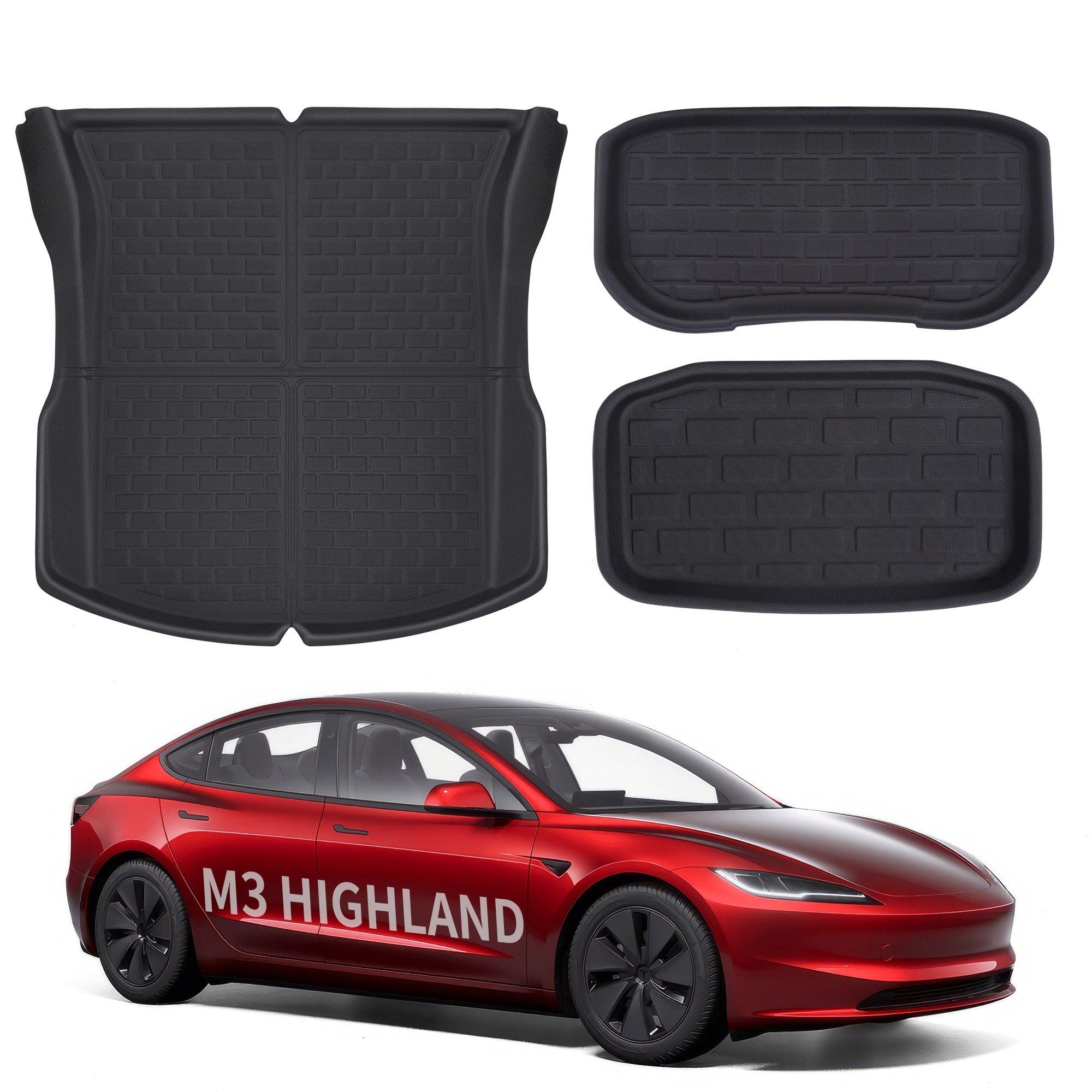 2024+ Model 3 Highland All Weather XPE Interior Floor Mats Cargo Liners Set for Tesla - Evooor