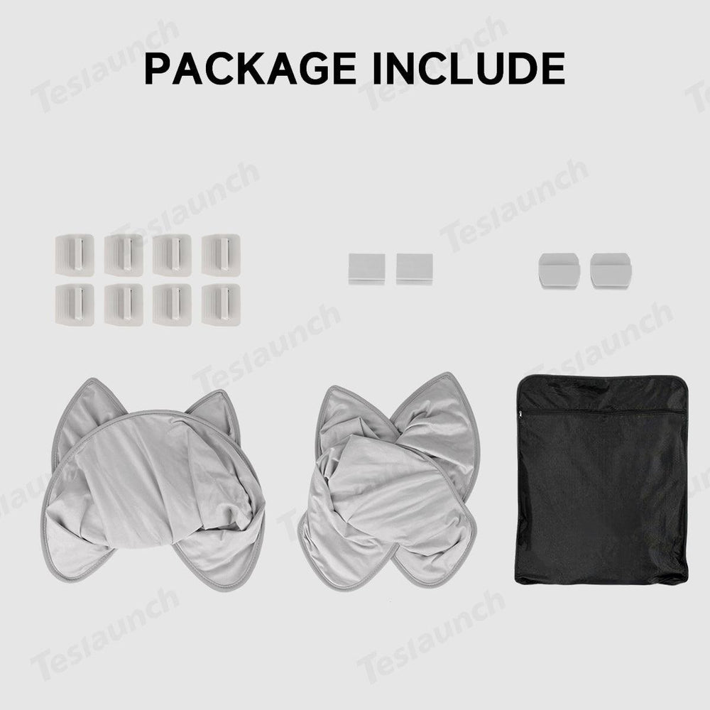 Alcantara Split Nano Ice Crystal Glass Roof Sunshade for Tesla Model Y Juniper 2025+ - Evooor