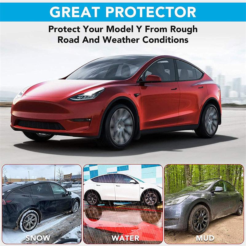 Model Y Mudflaps Splash Guards MudGuards Mud Flaps Fender Car Protect 4 PCS for Tesla (2020-2023) - Evooor