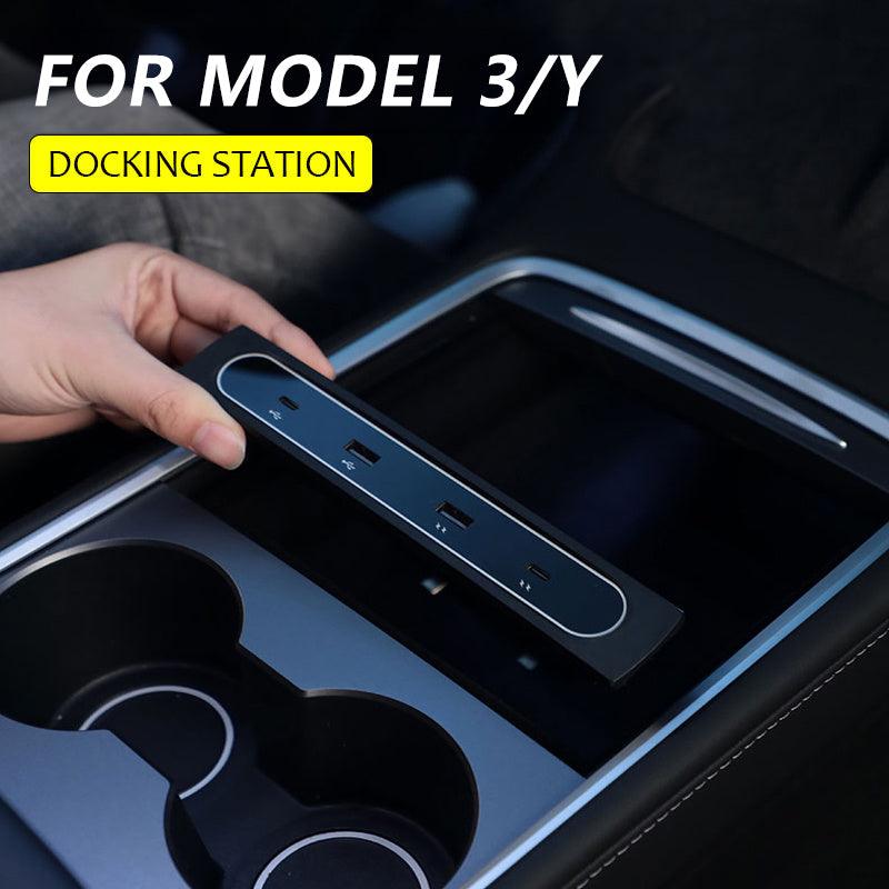 Model 3/Y USB Extender Charger Type C 27W Max Quick Charger Intelligent Stand Shunt Accessories For Tesla(2021-2023) - Evooor