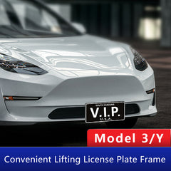 Model 3/Y No Drill Front License Plate Frame-Adjustable  Movable License Plate Holder, License Plate Mount For Tesla(2017-2024)