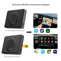 2024 Tesla Model 3/Y (2018-2024) Wirelessly Connect Apple Carplay on Tesla Main Screen ( iOS 10+/Android 11+)