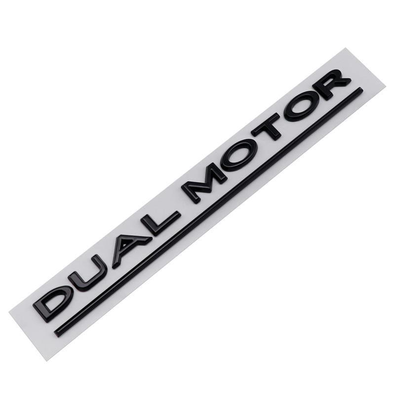 Model 3/Y/X/S Dual Motor' Decal Rear Trunk Wrap Emblem For Tesla(2012-2023) - Evooor