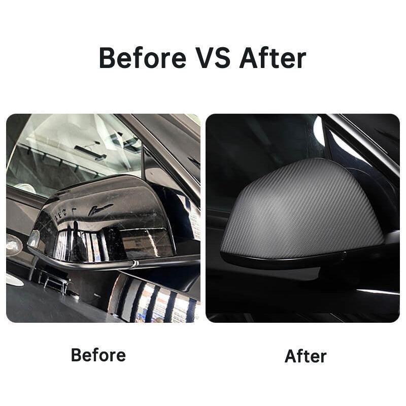 Model Y [Real Carbon Fiber] Side Mirror Cover Rear View Mirrors Cover Cap, OEM Style For Tesla(2020-2023) - Evooor
