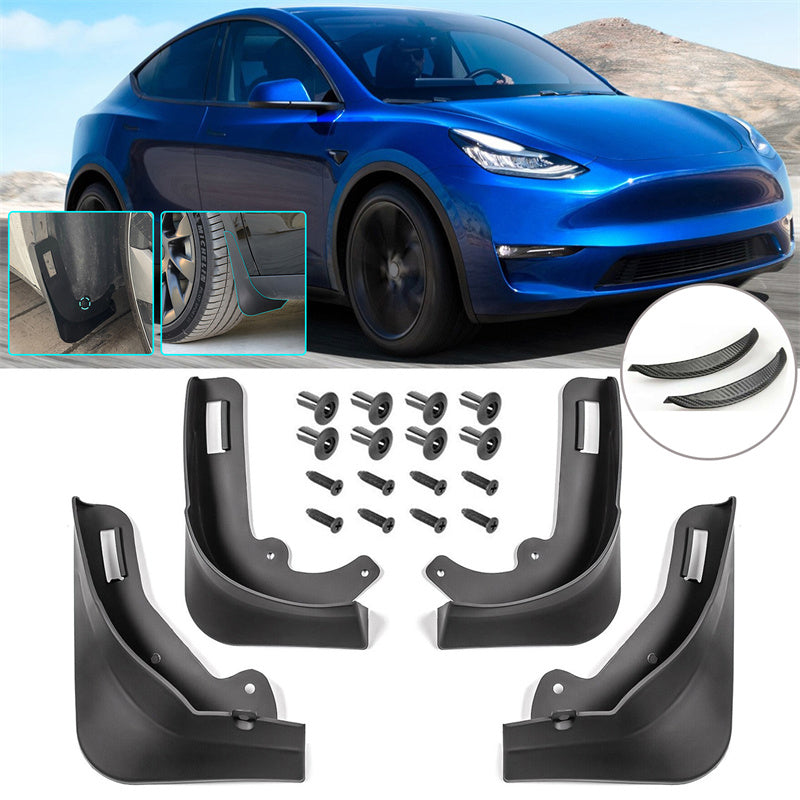 [[PL170]] Y Mudflaps Splash Guards MudGuards Mud Flaps Fender Car Protect 4 ΤΕΜ για Tesla (2020-2023)