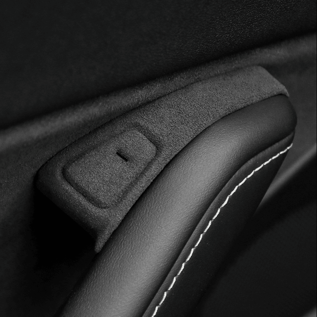 Model 3/Y Alcantara Türknopfschalterabdeckung für Tesla (2017–2023).