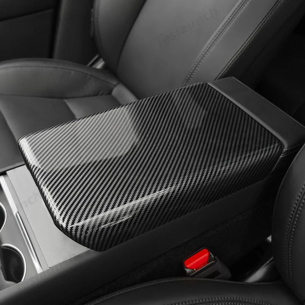 High-Quality Faux Leather Armrest Cover for Tesla Model Y - Durable Protection for Console - Easy Installation - Evooor