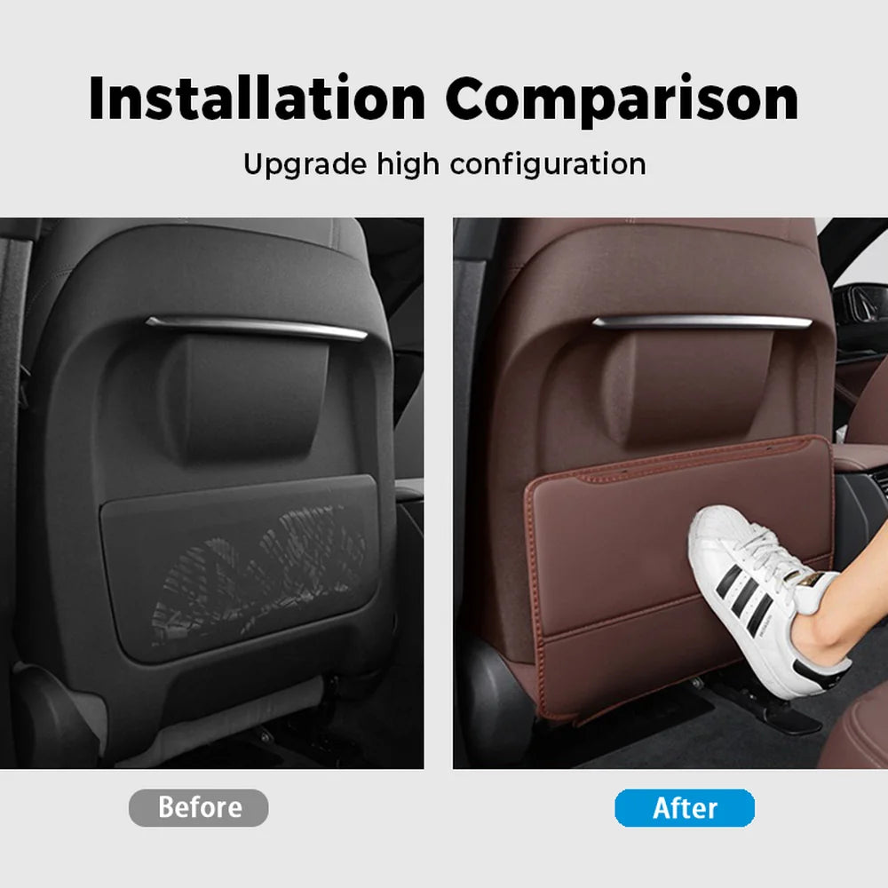 Leather Seat Back Anti-Kick Mat For VW ID.3 - Evooor