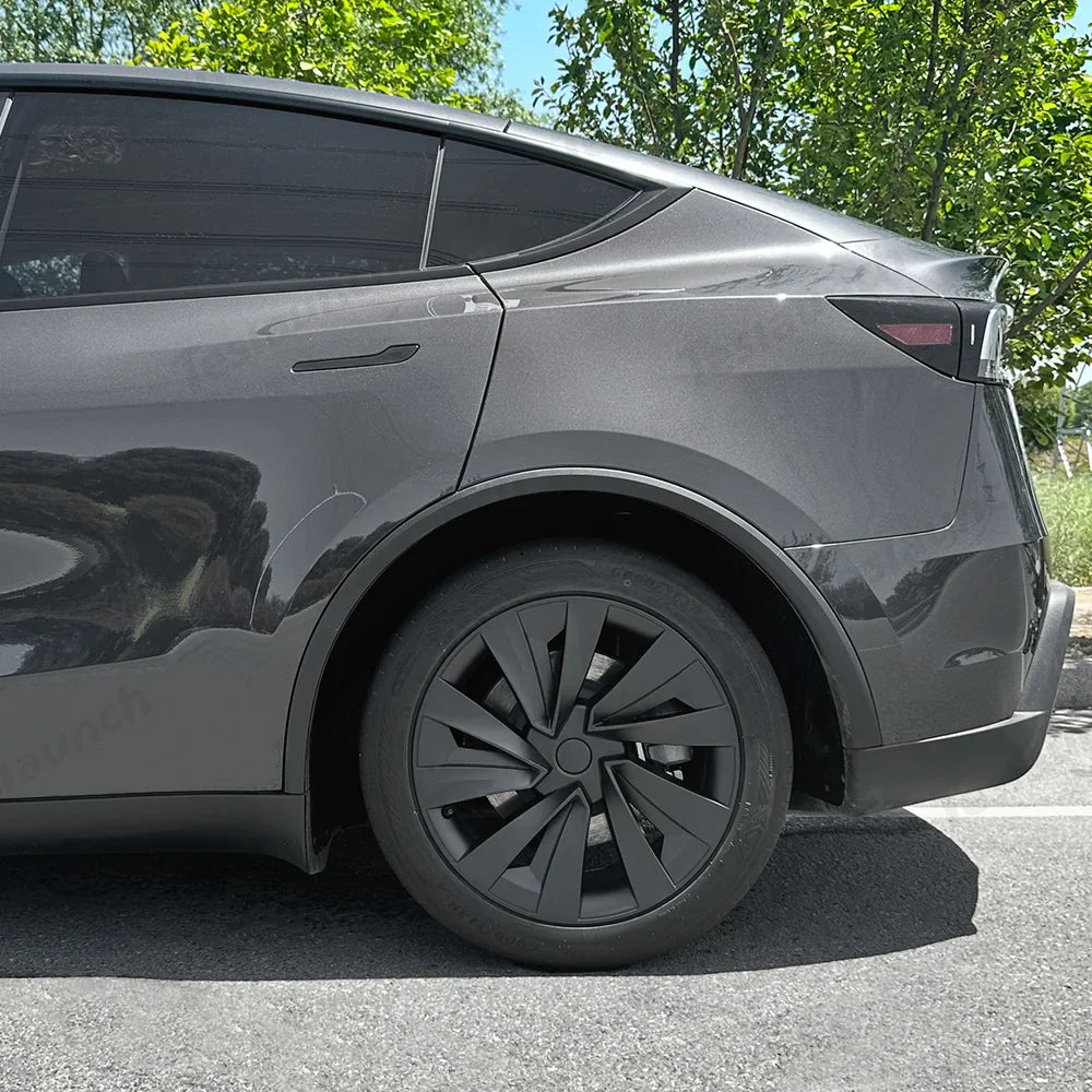 Set of 4 High-Quality 19'' Crossflow Wheel Covers Compatible with Tesla Model Y 2025+ - Sleek Helix 2.0 Design - Evooor