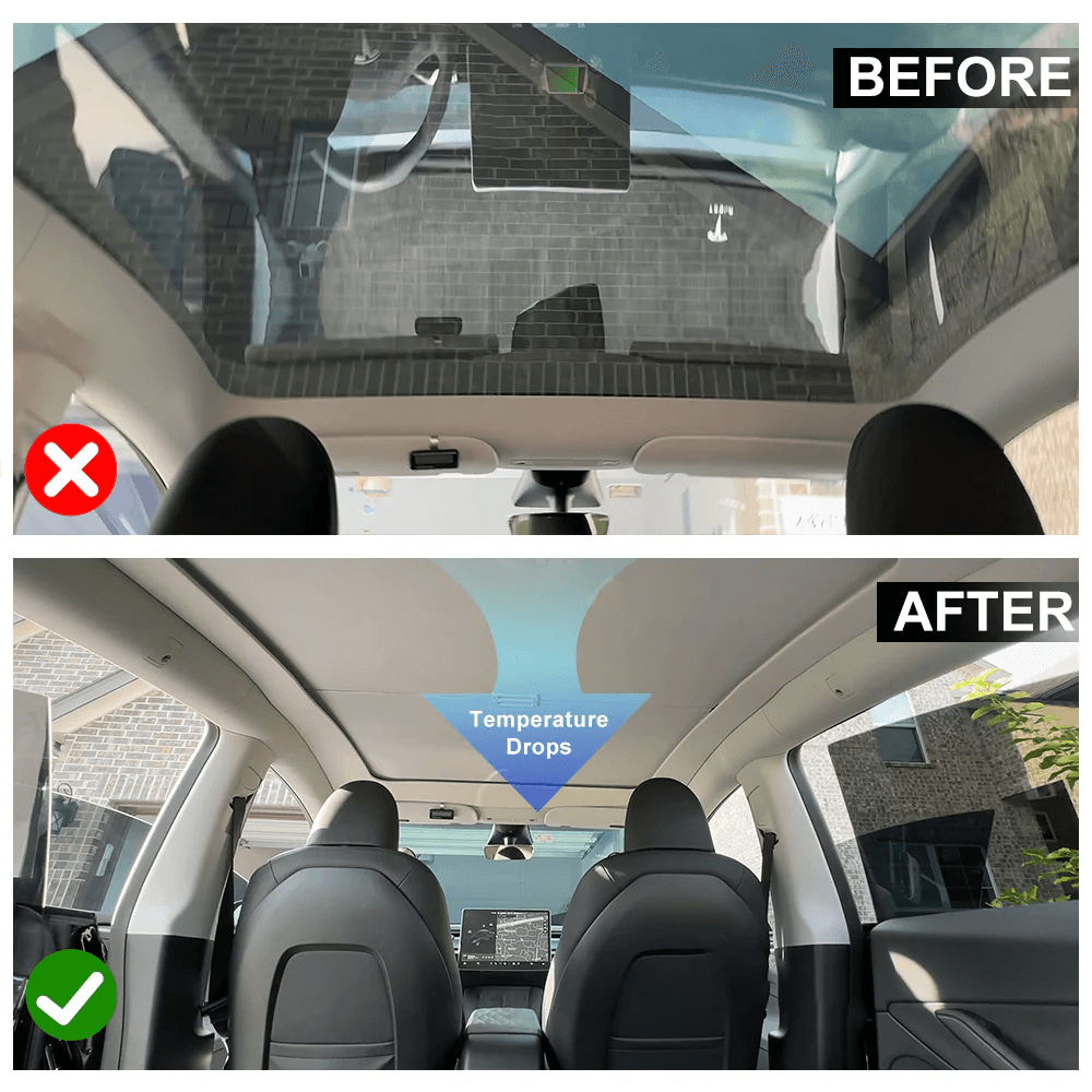 Sunshade Cover for Tesla Model 3/Y - Roll-Up Retractable Canopy with Fabric Design - Evooor