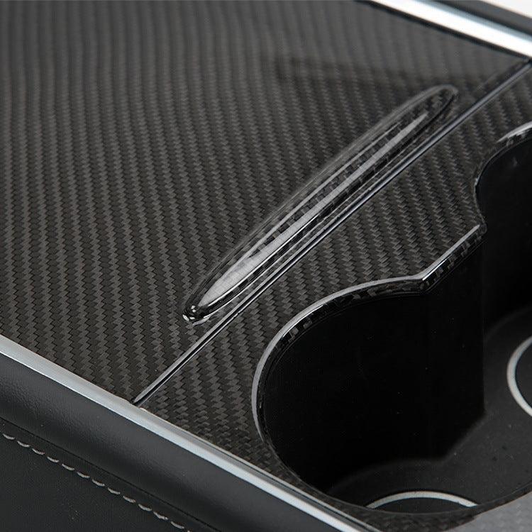 [Real Carbon Fiber] Model 3/Y Center Console Overlays (Gen. 2) for Tesla(2021-2023) - Evooor
