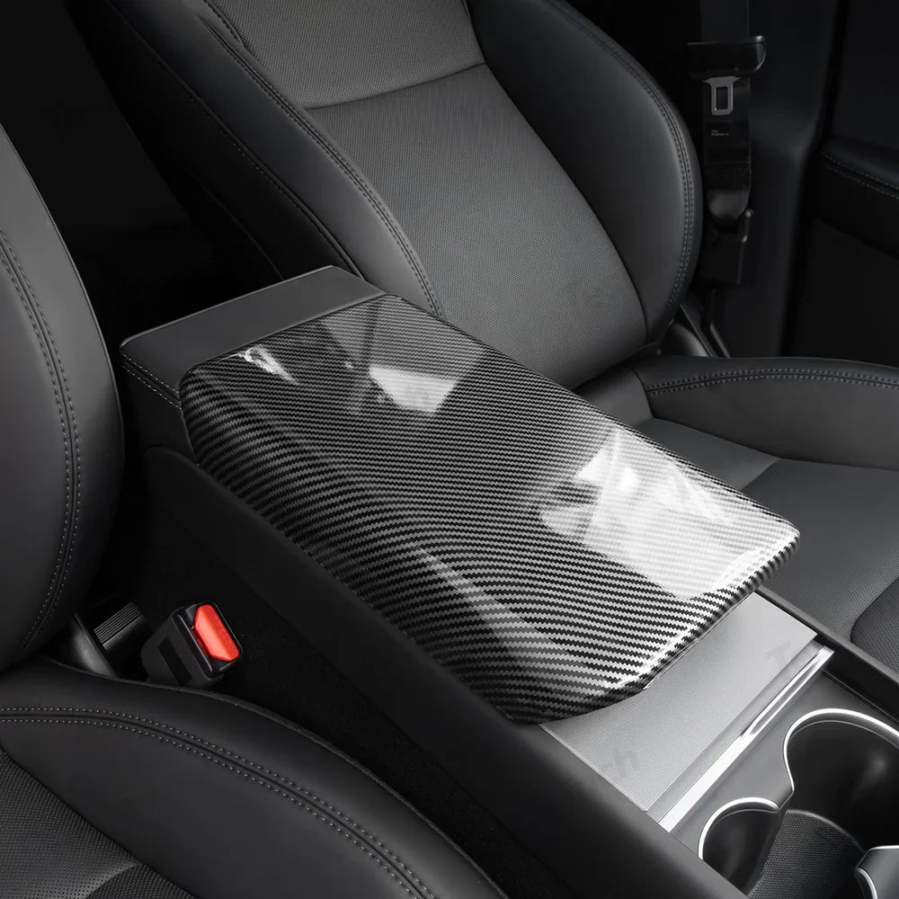 High-Quality Faux Leather Armrest Cover for Tesla Model Y - Durable Protection for Console - Easy Installation - Evooor