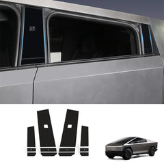 Premium Matte Black B & C Pillars and Door Button Trim Kit for Tesla Cybertruck