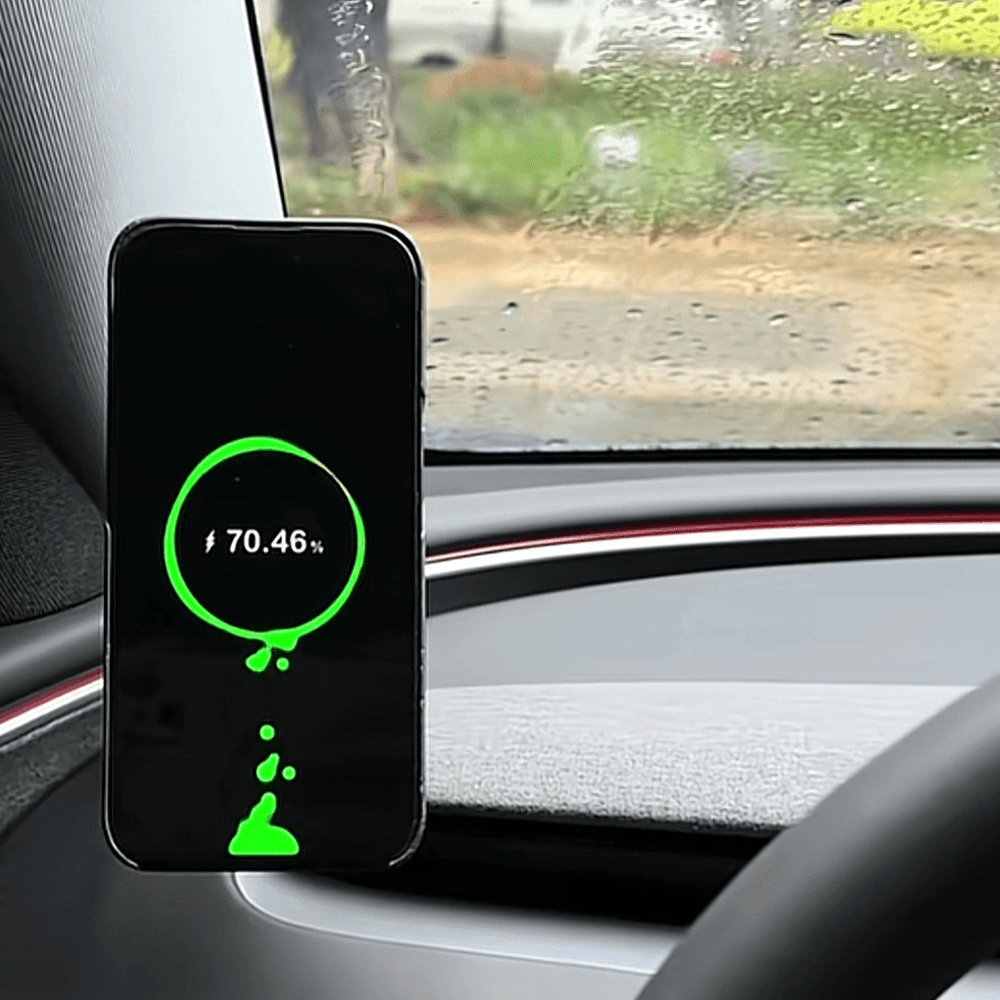 Magnetic Fast Charging Phone Holder for Tesla Model 3/Y - Air-Cooled Design for Left Hand Drive - Secure Attachment - Evooor