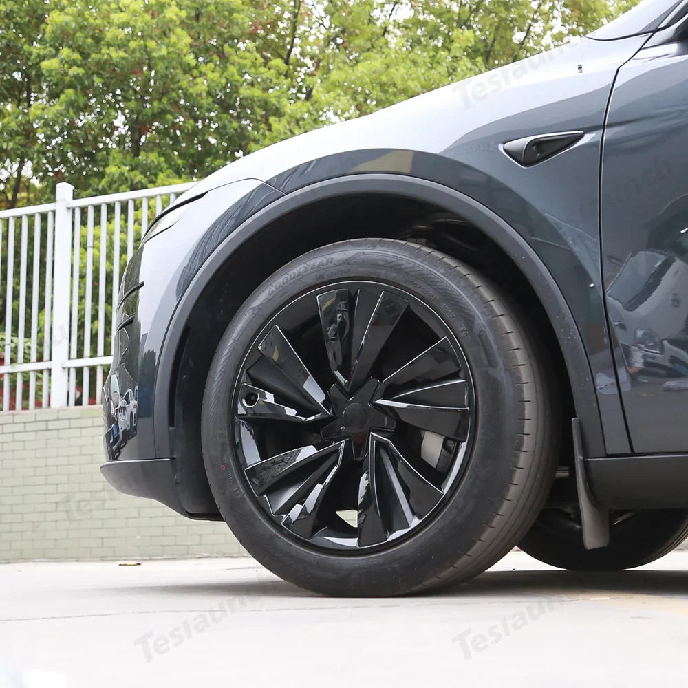 Turbine Style 19'' Crossflow Wheel Covers for Tesla Model Y 2025+ - Set of 4 Hubcaps - Evooor