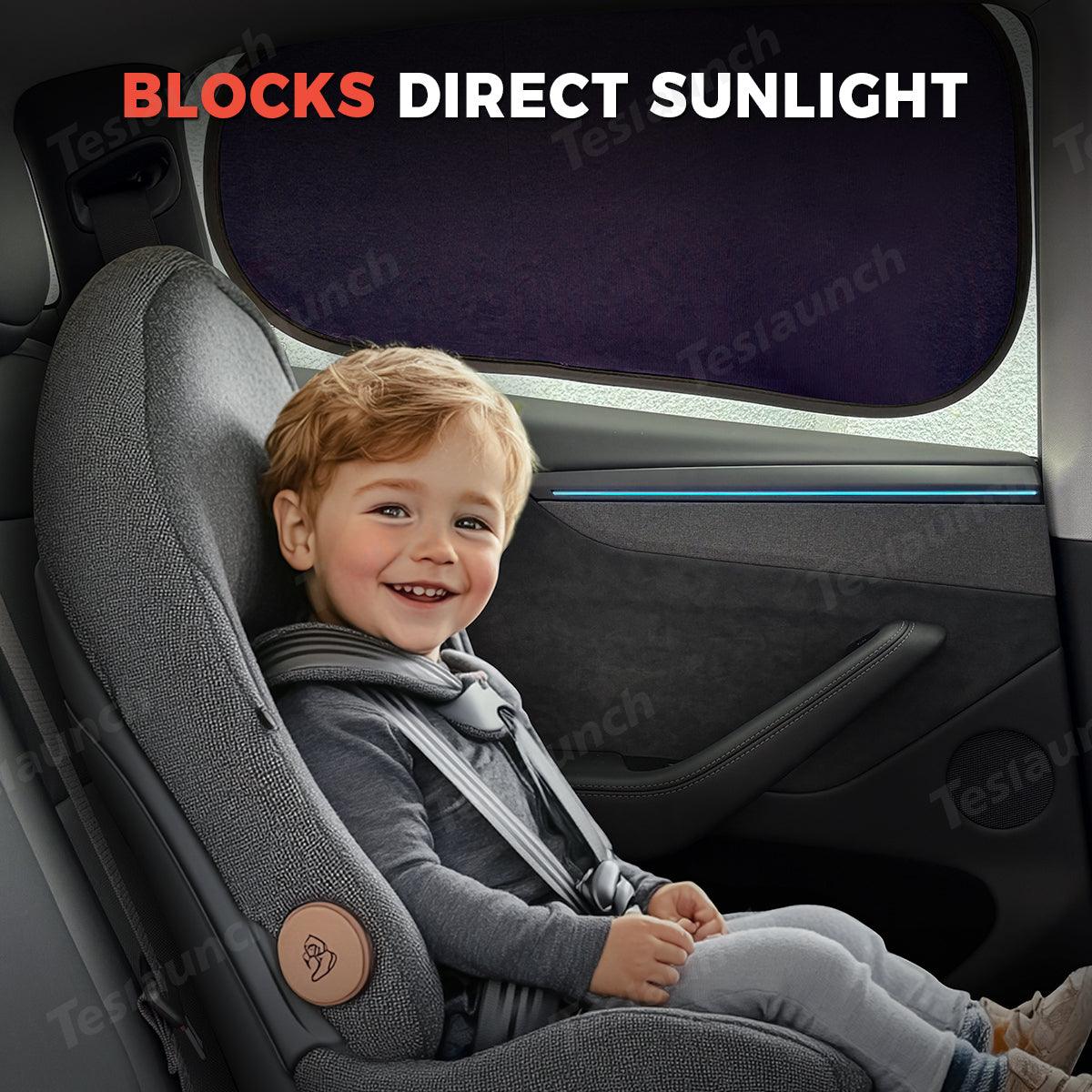 Static Cling Mesh Insulated Side Window Sunshade For Tesla Model Y - Evooor