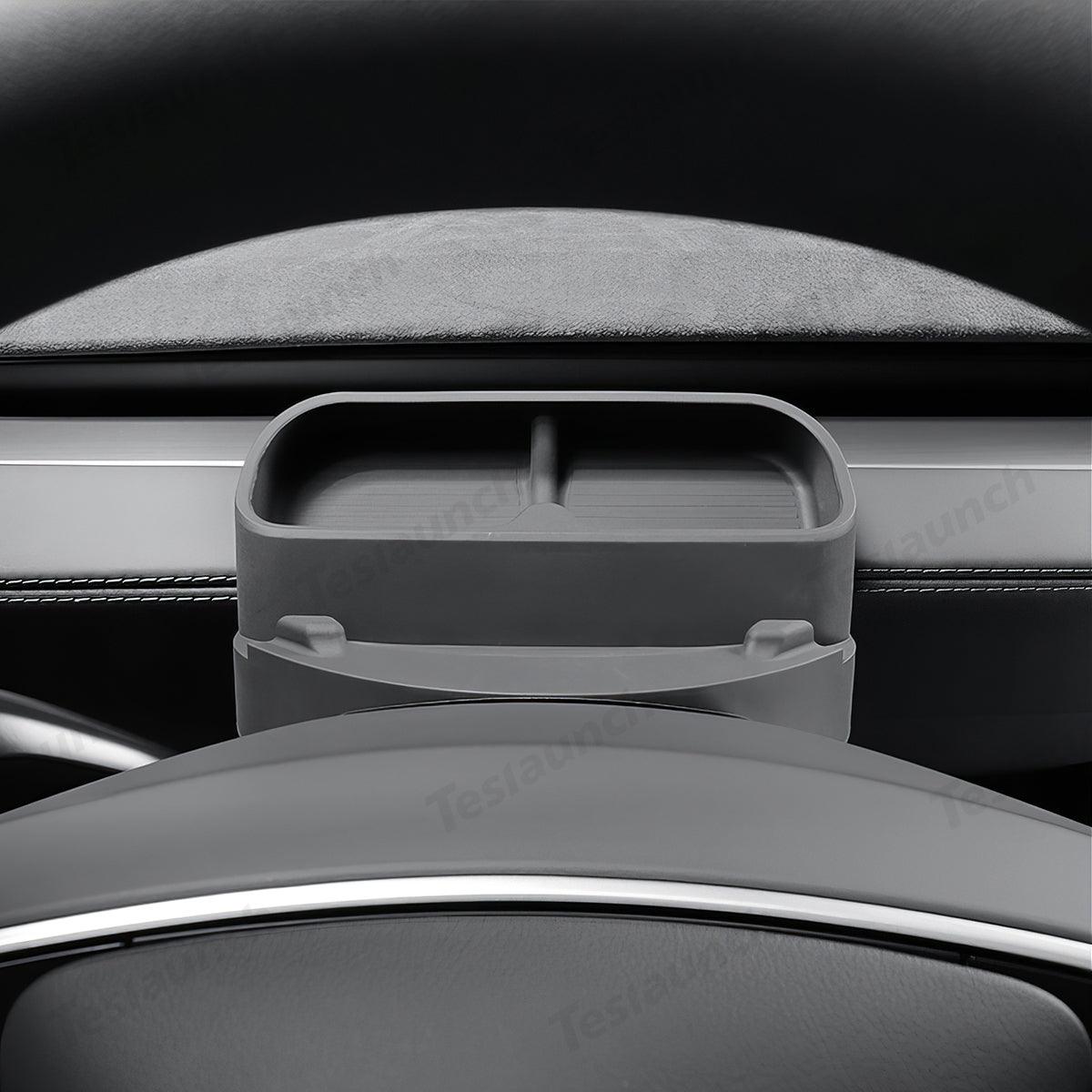 Multi-Function Steering Wheel Phone Mount & Glasses Holder for Tesla Model Y Juniper 2025+ - Evooor