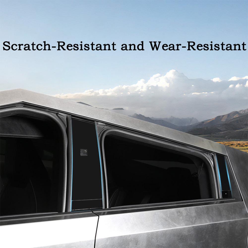 Premium Matte Black B & C Pillars and Door Button Trim Kit for Tesla Cybertruck - Evooor