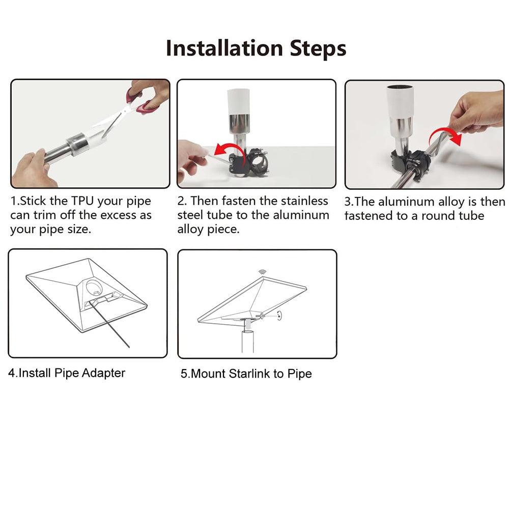 Universal Car Roof Rack Mount for Starlink Mini - Round Tube Design for Easy Installation on All Vehicles - Evooor