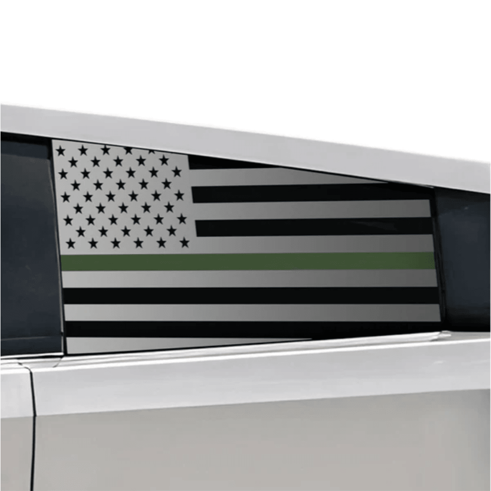 Rear Window American Flag Vinyl Stickers (2PCS) for Tesla Cybertruck - Evooor