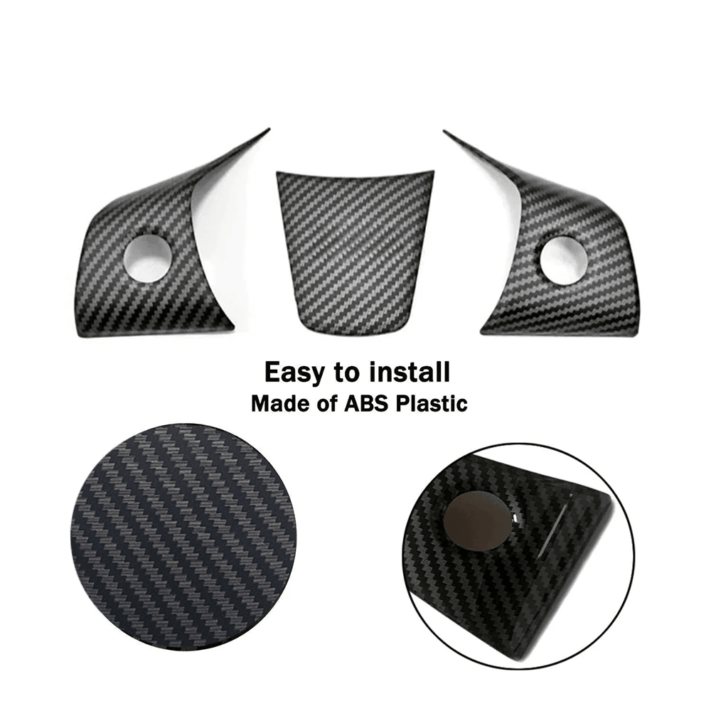 Enhanced Carbon Fiber Steering Wheel Trim for Tesla Model 3/Y (2017-2023) - Upgrade your Interior Styling with Premium ABS Finish - Evooor