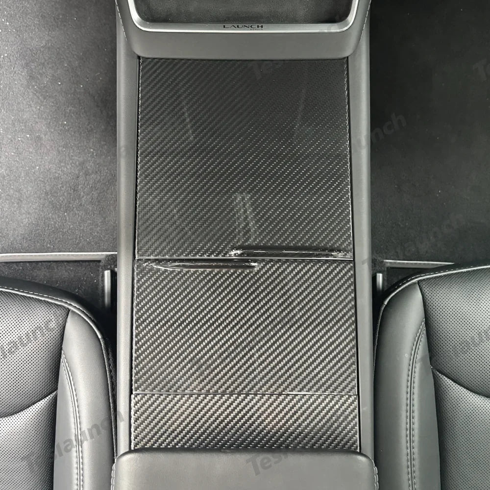 High-Quality Carbon Fiber Center Console Panel Upgrade for Tesla Model Y - Enhance Your Juniper 2025+ EV Experience - Evooor