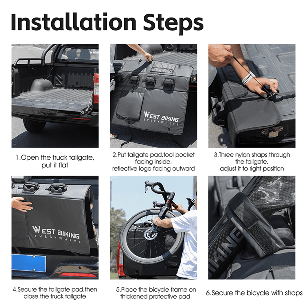 Bike Tailgate Shield Pad with Tool Pockets for Cybertruck - Evooor