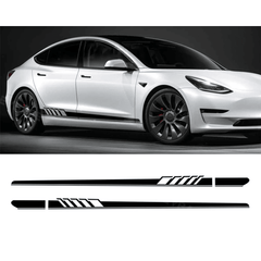 Custom Side Skirt Decal Sticker Set for Tesla Model 3/Y/S/X, Racing Stripe Design for Car Body Customization