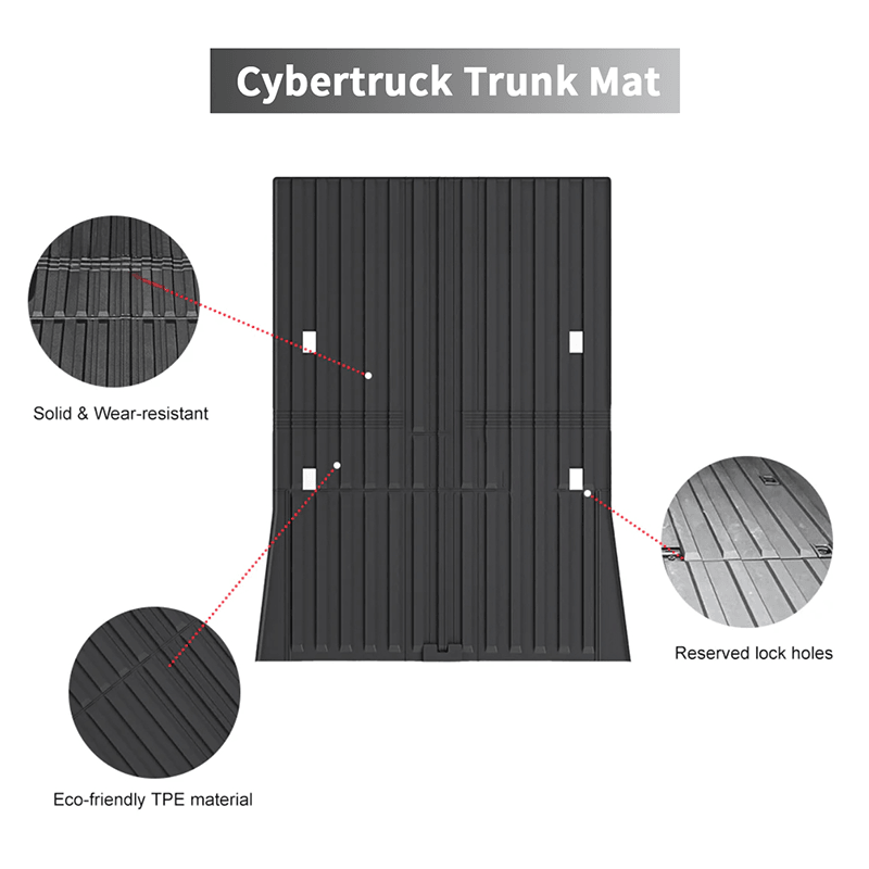 All Weather TPE Floor Mats Cargo Liners Set for Cybertruck - Evooor