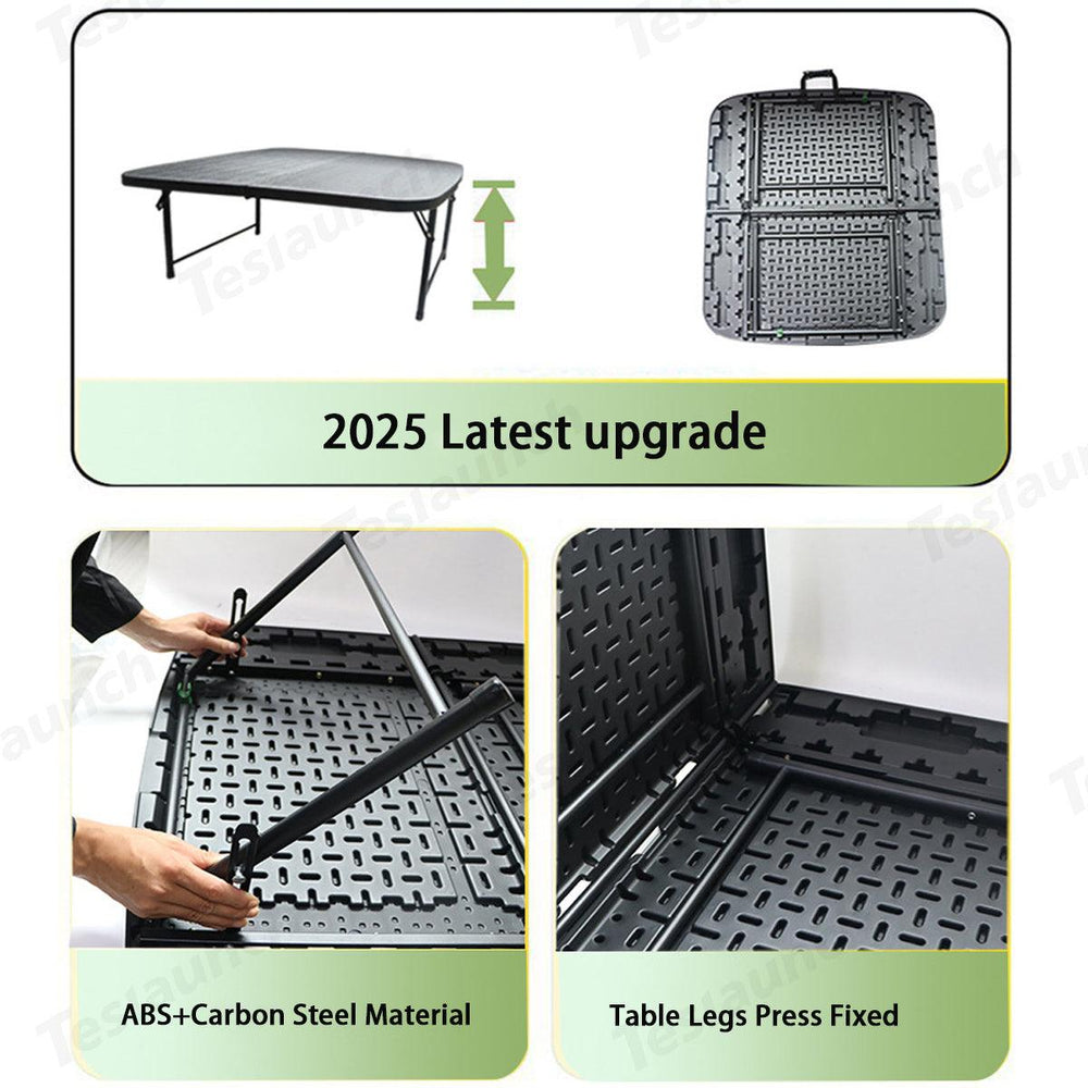 Upgraded Camping Folding Table Travel & Trunk Storage for Tesla Model Y Juniper 2025+ - Evooor