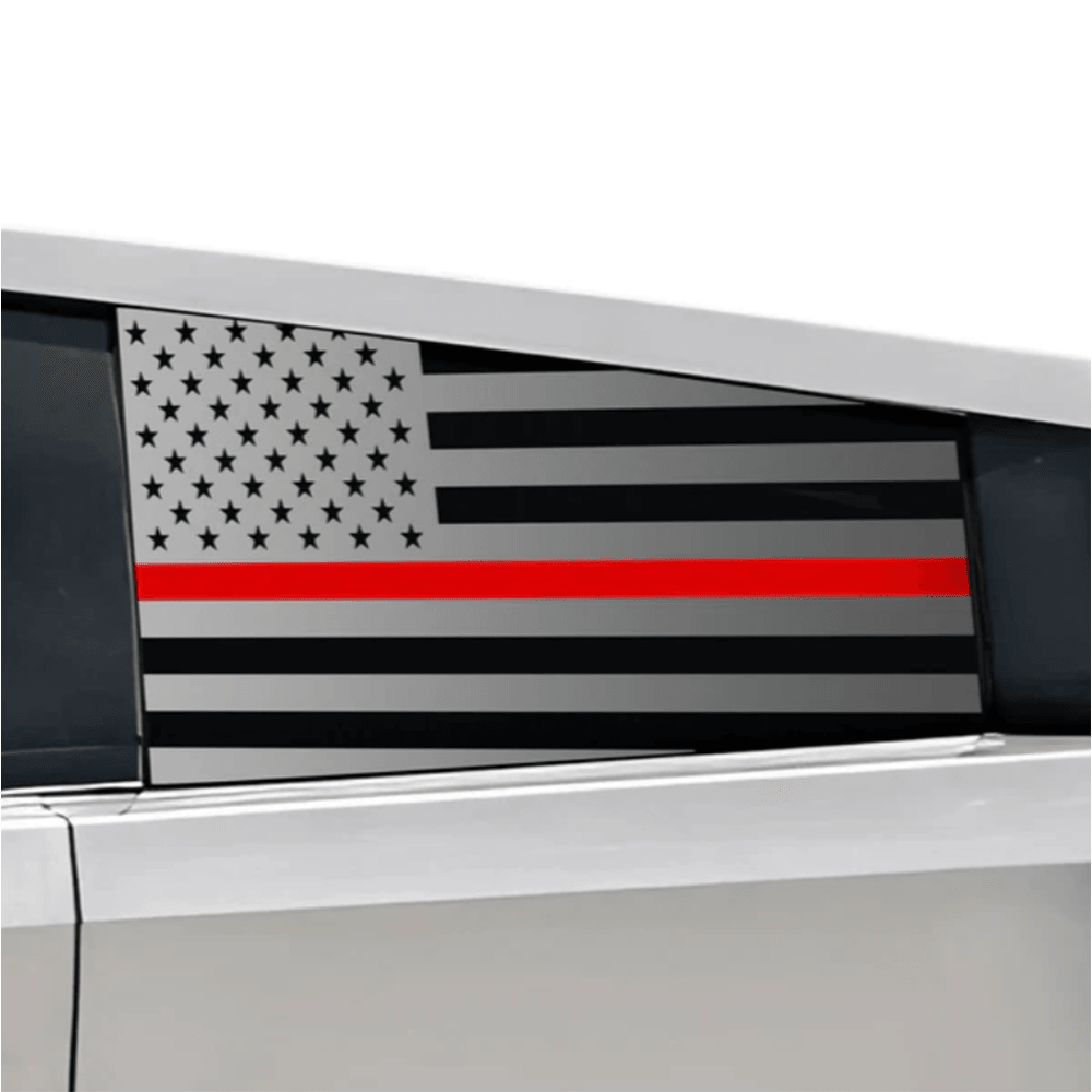 Rear Window American Flag Vinyl Stickers (2PCS) for Tesla Cybertruck - Evooor