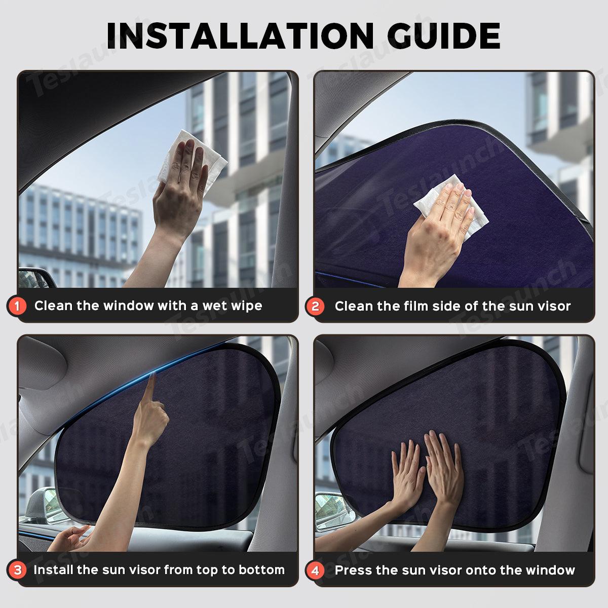 Static Cling Mesh Insulated Side Window Sunshade For Tesla Model Y - Evooor