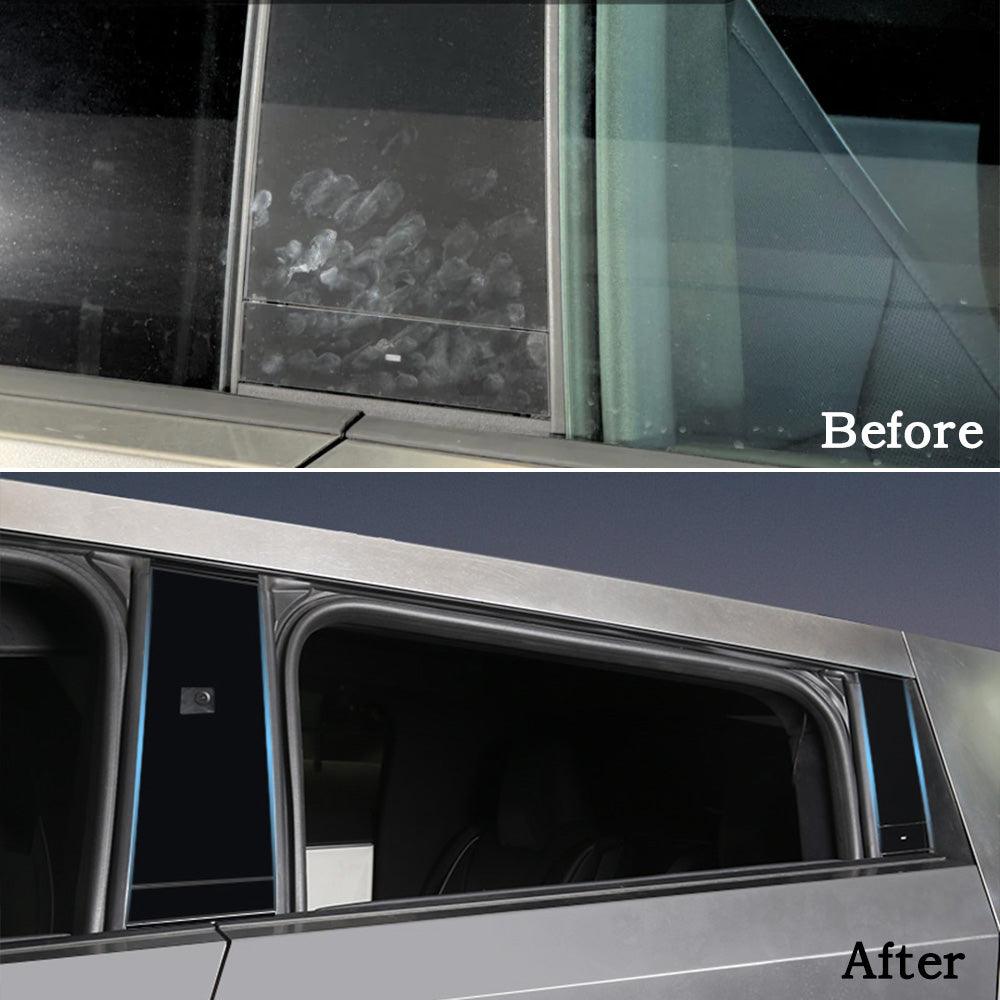 Premium Matte Black B & C Pillars and Door Button Trim Kit for Tesla Cybertruck - Evooor