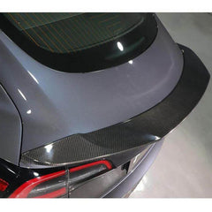 High Performance Real Carbon Fiber Rear Spoiler Upgrade for Tesla Model 3 - Enhanced Aerodynamics and Style (2017-2023)