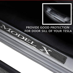 Tesla Carbon Fiber Door Sill Protector Cover For Tesla Model X (2015-2020) - EVOOOR