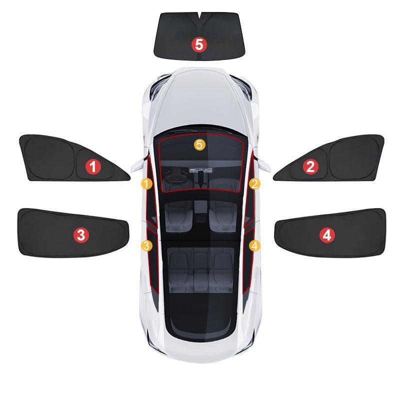 Tesla Model S(2012-2023) Privacy Thermal Insulated Curtains Window Sunshades - Tesla Camping Car Accesories for Sun Protection - Evooor