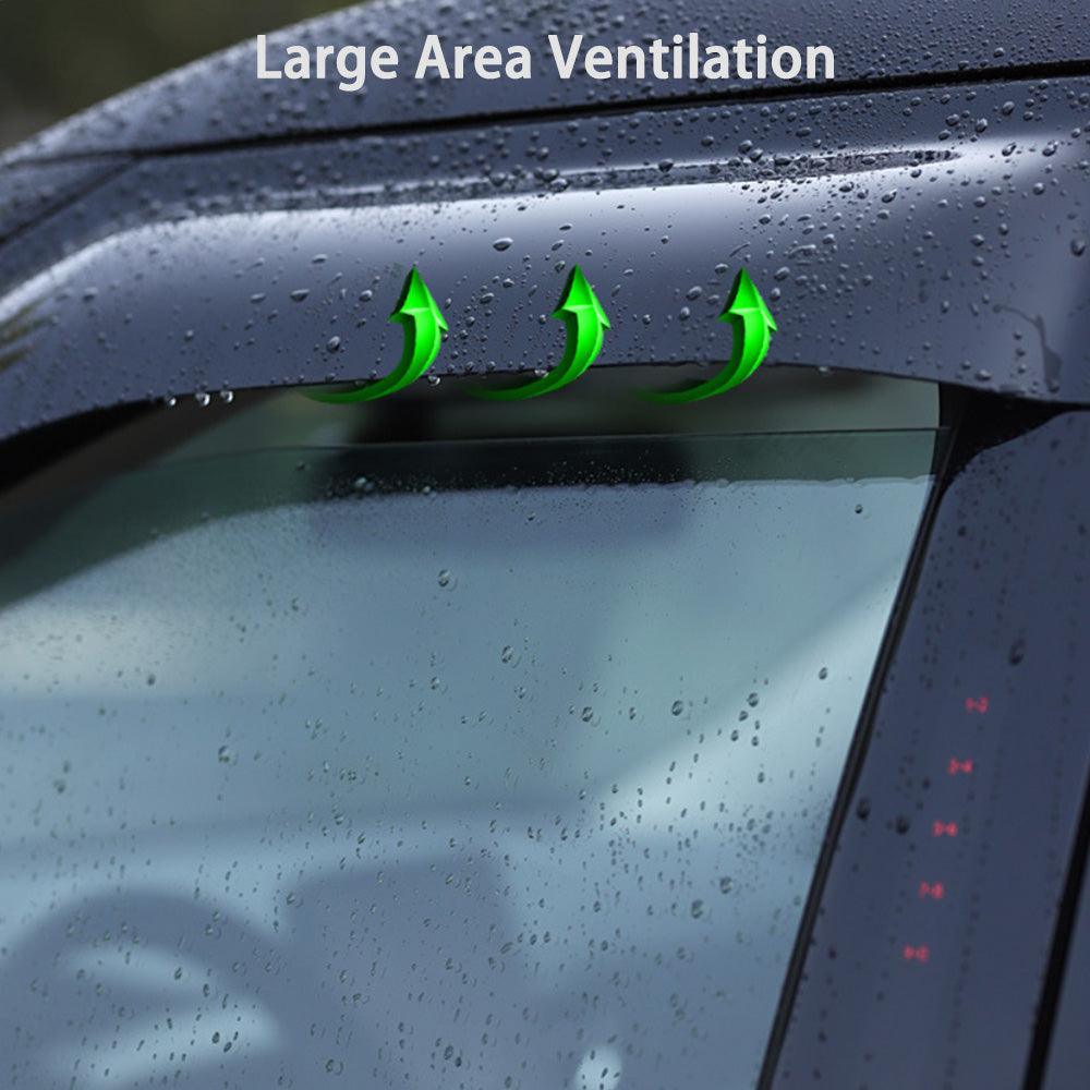 Tesla Model 3/Y Side Window Rain Guards - Set of 4 Weather Deflectors - Evooor