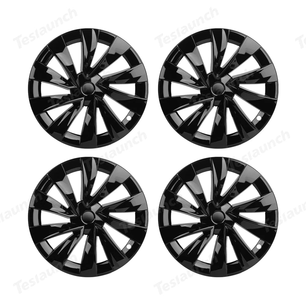 Aero Wheel Covers 18" for Tesla Model 3 (2017-2023) - Sleek Helix 2.0 Design (4-Pack) - Evooor