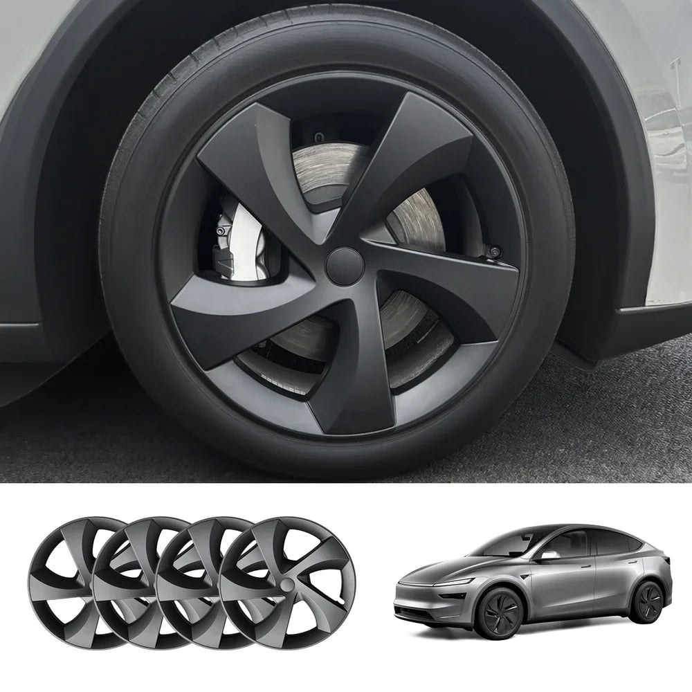 Tesla Model Y Juniper 2025+ 19'' Full-Cover Twist Spoke Wheel Covers Set - Pack of 4 - Evooor
