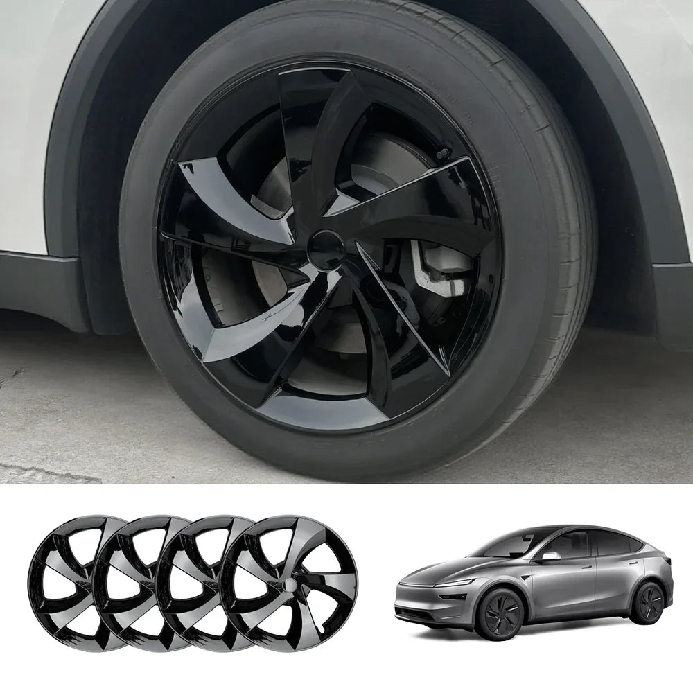 Tesla Model Y Juniper 2025+ 19'' Full-Cover Twist Spoke Wheel Covers Set - Pack of 4 - Evooor