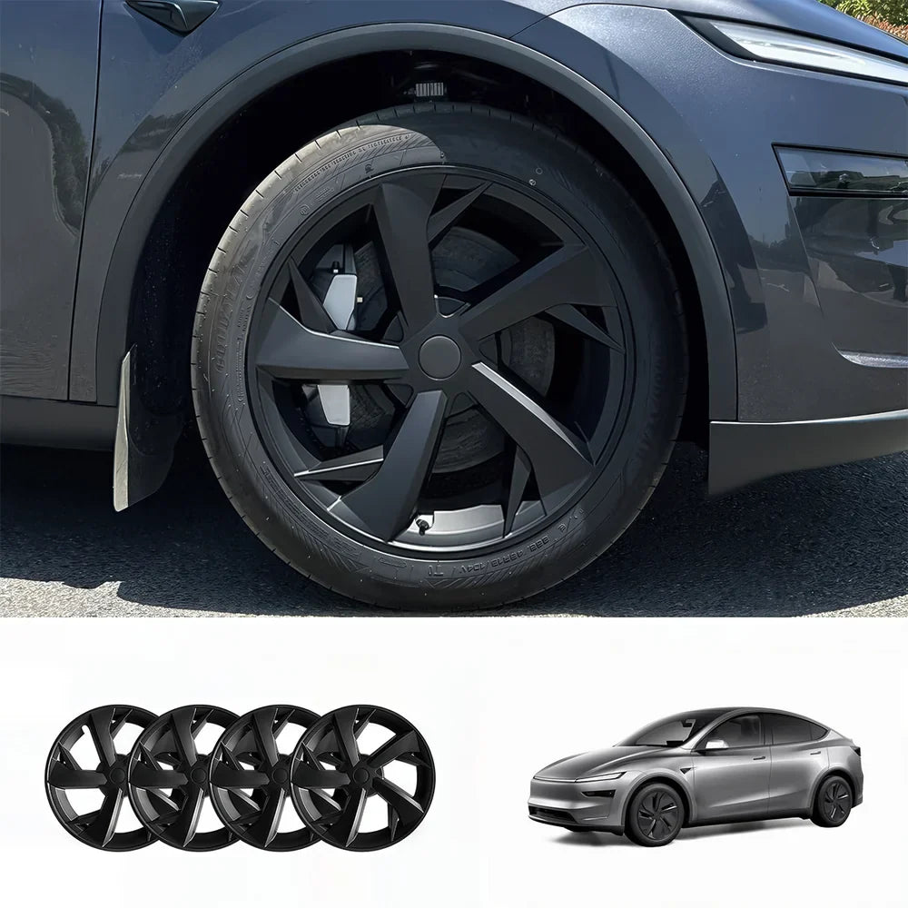 Set of 4 Stainless Steel 19'' Tesla Model Y Juniper 2025+ Wheel Covers in Spoke Design - Evooor