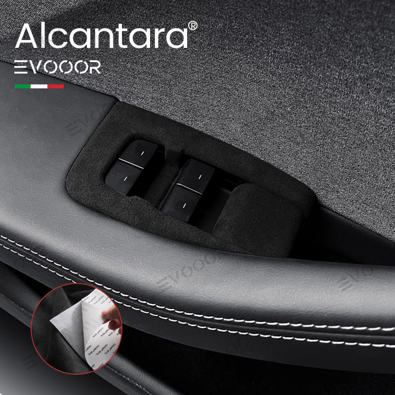 TeslaEtiqueta engomada de la cubierta del botón del interruptor de la ventana de Alcantara 13 PCS para 2024Model3 Highland