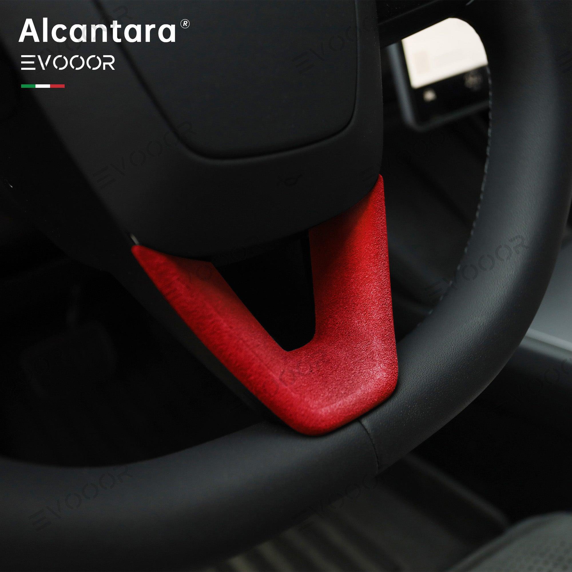 Tesla Alcantara Steering Wheel U-shaped Cover For 2024 Model 3 Highland - Evooor