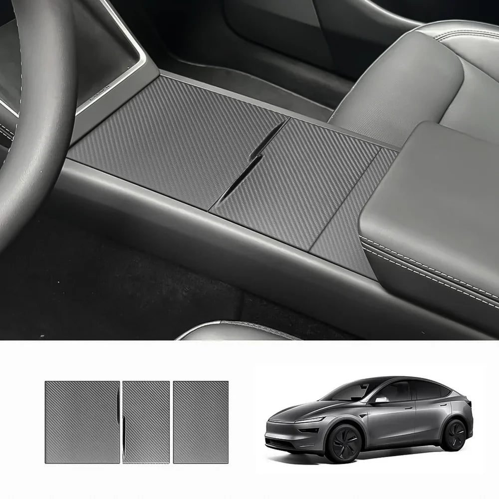 High-Quality Carbon Fiber Center Console Panel Upgrade for Tesla Model Y - Enhance Your Juniper 2025+ EV Experience - Evooor