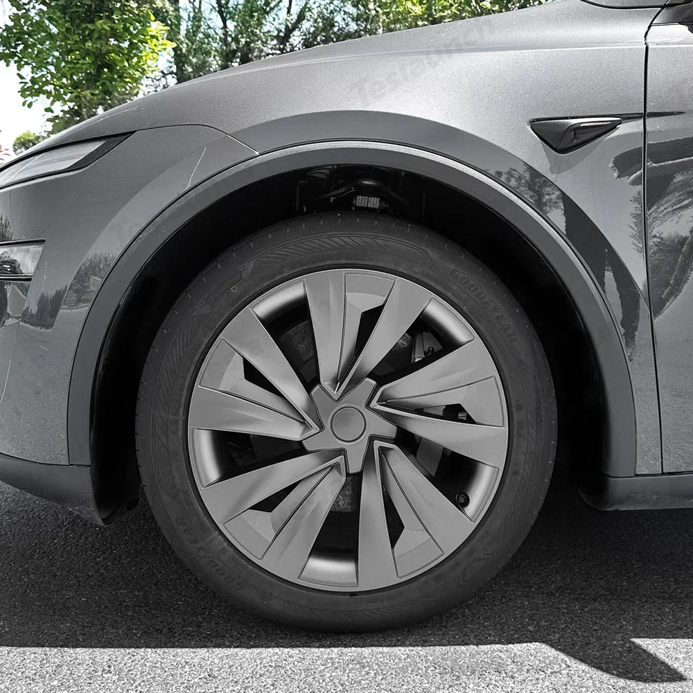 Set of 4 High-Quality 19'' Crossflow Wheel Covers Compatible with Tesla Model Y 2025+ - Sleek Helix 2.0 Design - Evooor