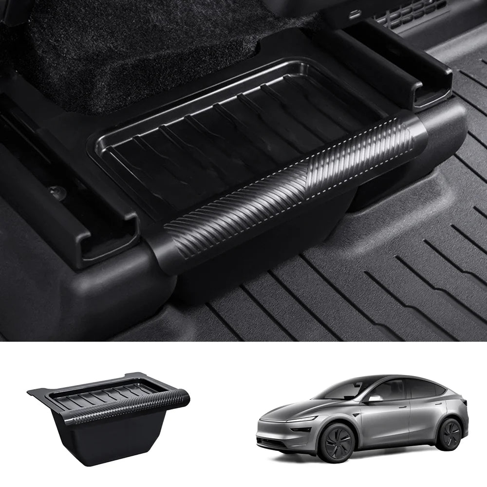 Multi-Functional Rear Flip-Top Trash & Storage Bin for Tesla Model Y Juniper 2025+ - Evooor