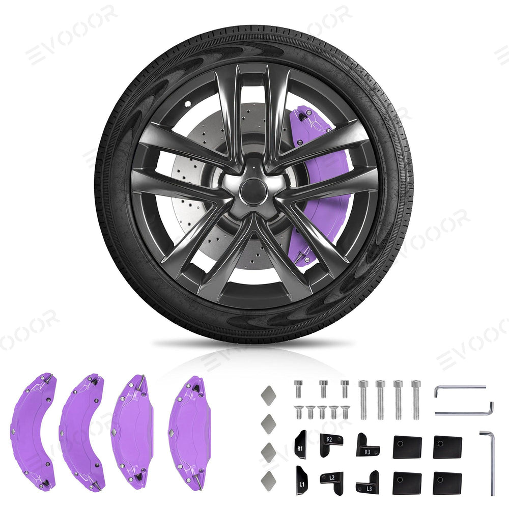 Model S/X Purple Brake Caliper Covers for Tesla(2021-2023)(4Pcs) - Evooor