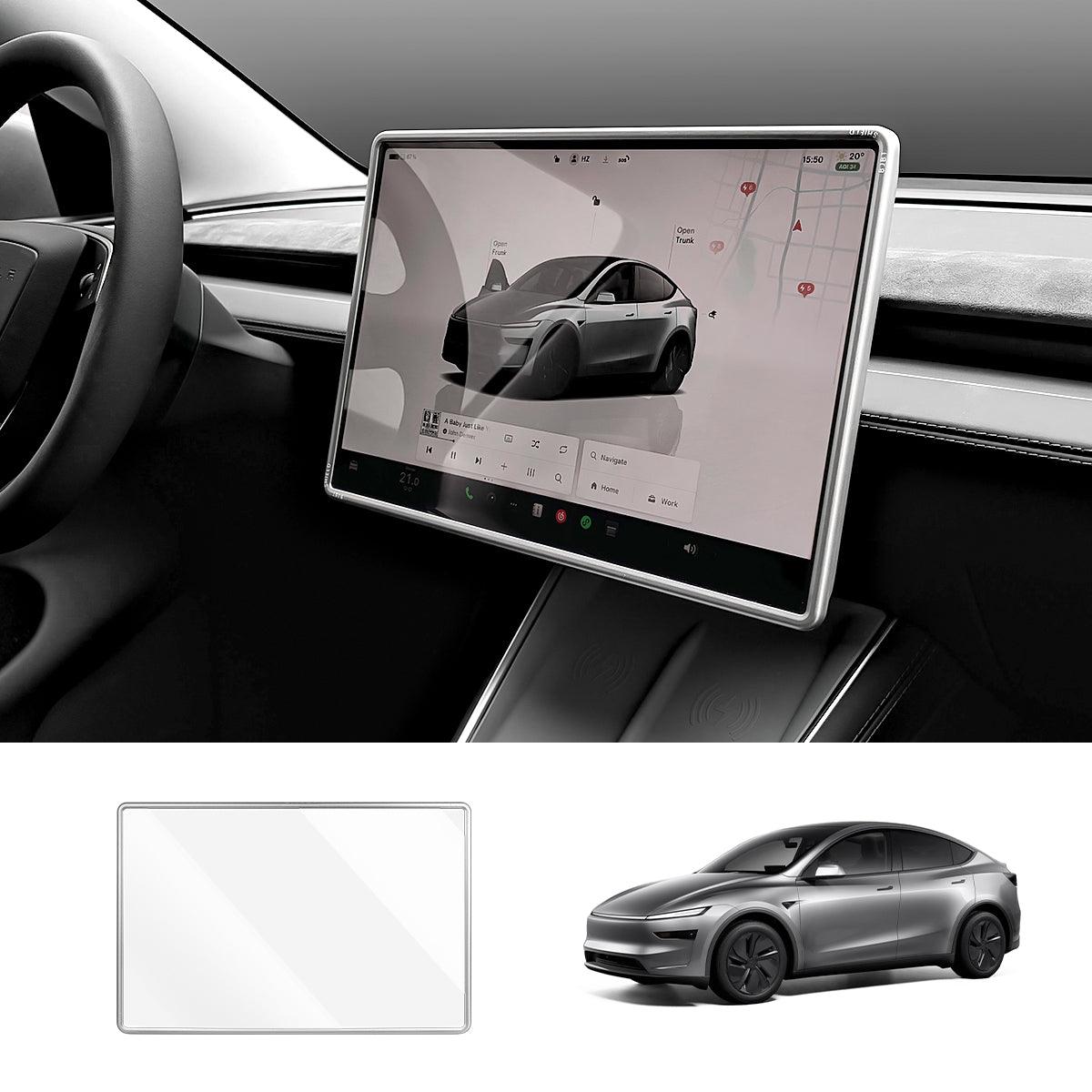 All-in-One Central Screen Tempered Glass & Frame Cover for Tesla Model Y Juniper 2025+ - Evooor