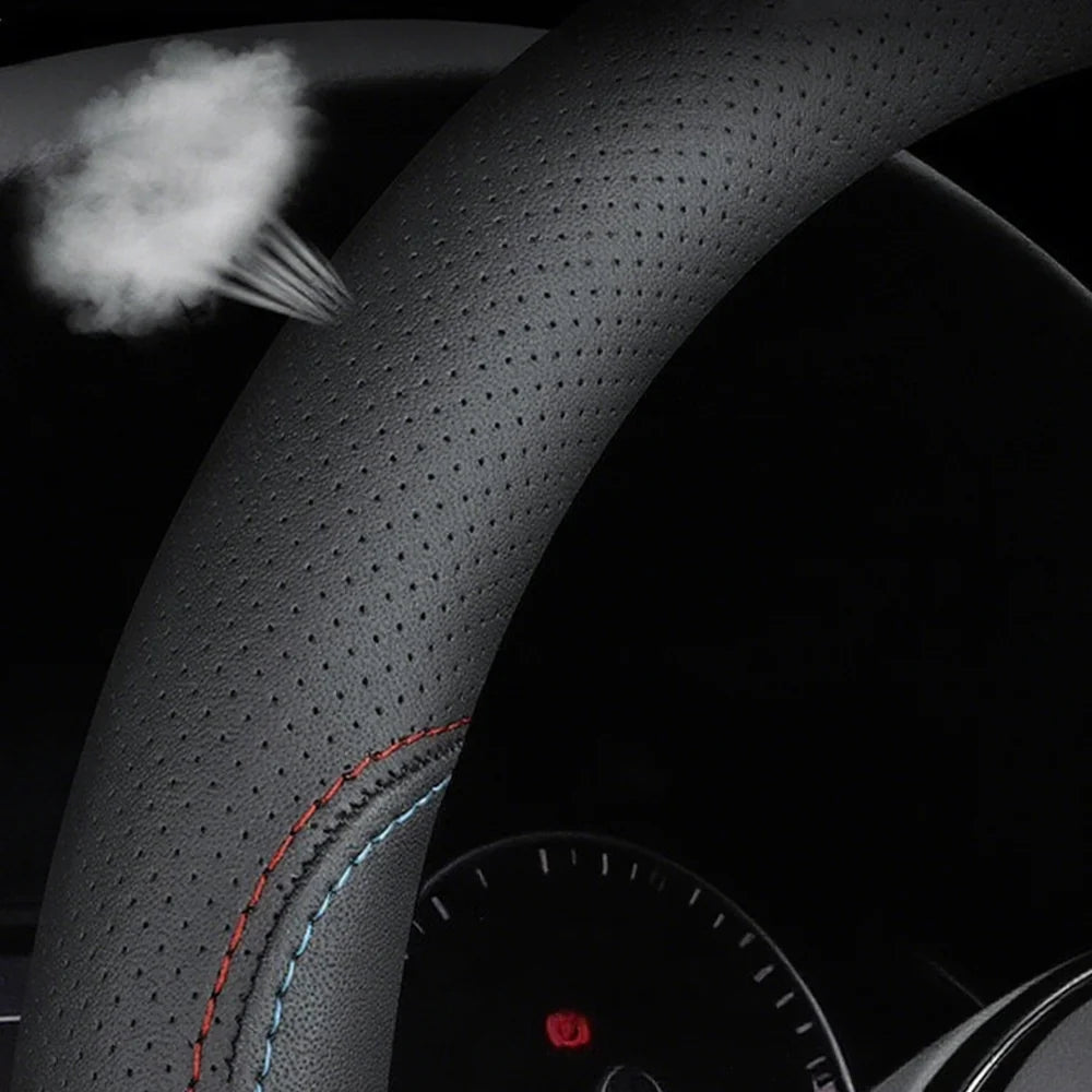 Nappa Leather D-Shaped Anti-Slip Steering Wheel Cover For VW ID.3 2025