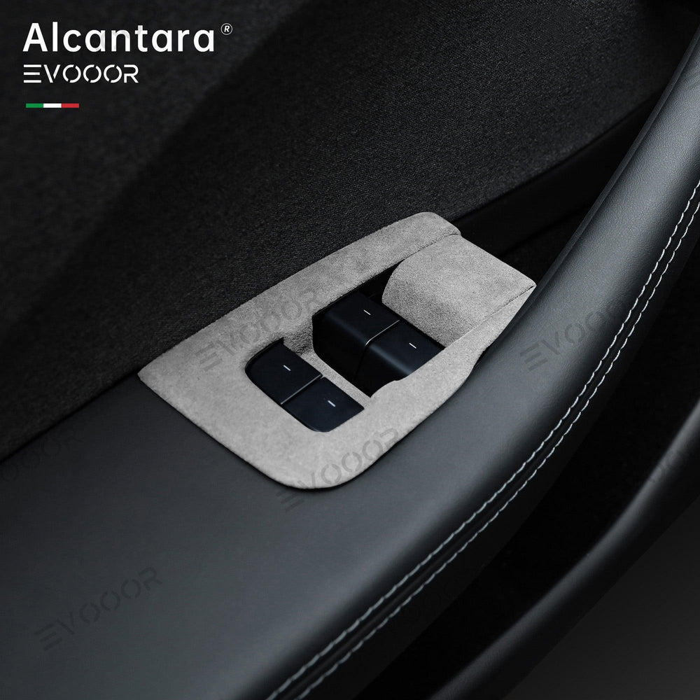 Tesla Alcantara Window Switch Button Cover 6 PCS For 2024 Model 3 Highland - Evooor